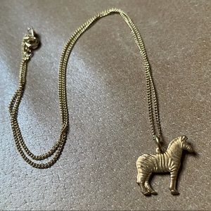 🦓 Zebra charm pendant necklace